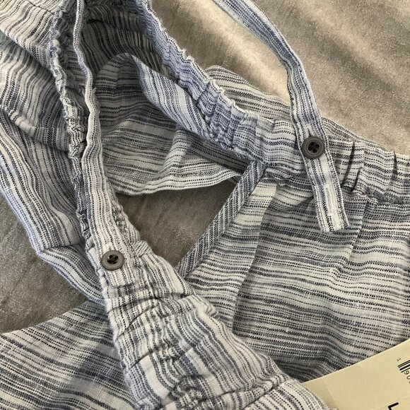 New!! Lucky Brand Large button-down pocket cold shoulder linen dress ruffle midi - Picture 9 of 14